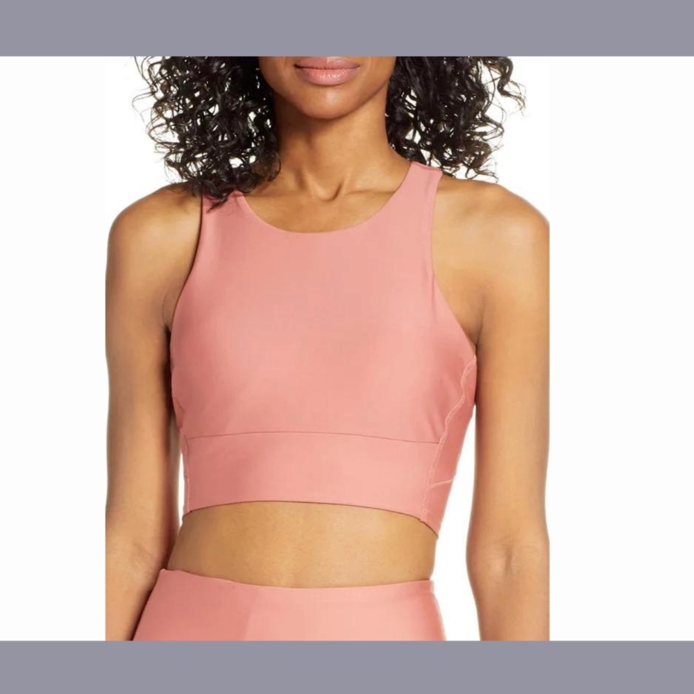 NWT Zella Stardust Racerback Padded Sports Bra Pink Canyon‎ [ Small ]